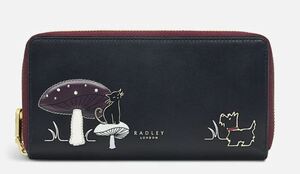 ラドリー ロンドン ラウンドジップ長財布 Forest Friends 黒 レザー ラウンドファスナー長財布★RADLEY LONDON★USA直輸入★本物★新品