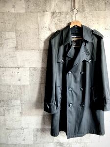 ☆★ 80s VINTAGE Christian Dior MONSIEUR TRENCH COAT BLACK 黒 36-R クリスチャン ディオール トレンチコート オールド ビンテージ ☆★