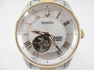 k70693-ap [送料650円]中古◇BULOVA ブローバ Classic Automatic 98A213 自動巻き 裏スケ アナログ 稼働品 腕時計 [155-240601]