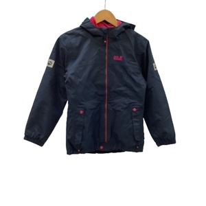 ♪♪ Jack Wolfskin ジャックウルフスキン キッズ マウンテンパーカー SIZE 140 ネイビー×ショッキングピンク やや傷や汚れあり