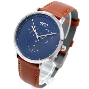 【新品未使用正規品】HUGO BOSS ヒューゴボス 1530032 GUIDE レザー 腕時計 メンズ ネイビー(文字盤) ブラウン(ベルト)