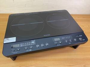 美品 アイリスオーヤマ◆2口IHコンロ脚付 2024年製◆IHK-W13S-B