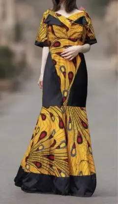Special vintage アフリカンバティックドレス ロングワンピース
