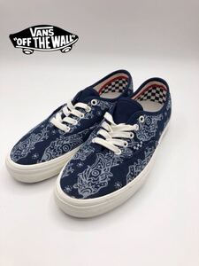 【未使用】 VANS バンズ POPCUSH スケートボーディング ローカット スニーカー 紐 サイズ26.5cm ネイビー 総柄 508375