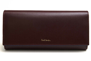 Paul Smith ポールスミス 長財布 PWD276 Colored edge カラーエッジ 床革 牛革 フラップタイプ 小銭入れあり 二つ折り ユニセックス 男女