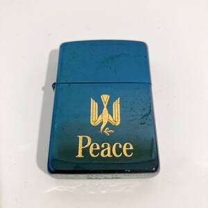 １円スタート 激レア ZIPPO ジッポー Peace ピース 懸賞品 ブルーチタン 1995年製 ライター 限定 zippo 着火未確認