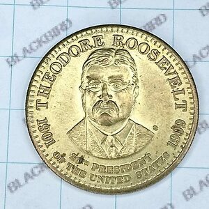 送料無料)第26代アメリカ合衆国大統領 セオドア・ルーズベルト 記念コイン 10.10g A03926