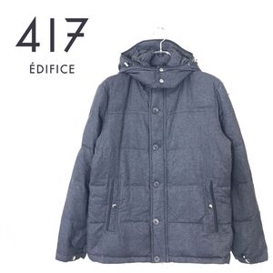 1D2451-R-N◆417 by EDIFICE フォーワンセブンバイエディフェス ダウンジャケット◆サイズL メンズ 紳士 アウター 秋冬 グレー ダウン80%