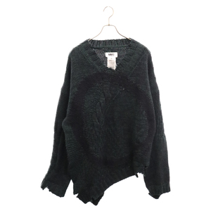 Martin Margiela マルタンマルジェラ oversized distressed sweater オーバーサイズ ダメージ セーター S62GP0077 S18083 グリーン