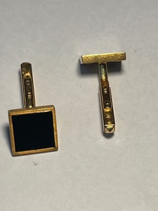 18金　純金カフス　ブラックオニキス　K18 刻印　8.8g 