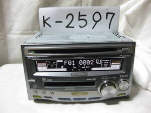 K-2597　Carrozzeria　カロッツェリア　FH-P050MD-FR　MP3　MDLP　2Dサイズ　CD&MDデッキ　故障品