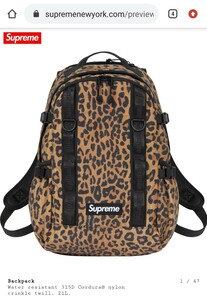 新品 未使用 Backpack Leopard 20FW Supreme バックパック リュック 20AW レオパード ヒョウ柄 国内正規品