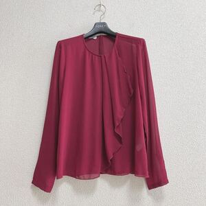 NARACAMICIEナラカミーチェ◆洗える ストレッチ シフォン ブラウス 0 ボルドー◆トップス シャツ