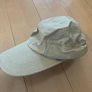 【L.L. Bean】エルエルビーン Long bill Cap ロングビルキャップ ベージュ 59cm 日焼け防止ネット レア アウトドア キャンプ 登山