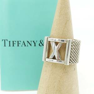 極希少 美品 Tiffany&Co. ティファニー アトラス サマセット メッシュ リング SV925 12号 指輪 OO24