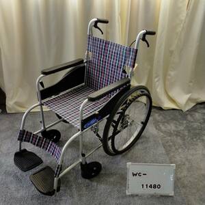 (WC-11480)【中古車椅子】日進医療器　自走式車椅子　NEO-1　消毒洗浄済み　介護用品