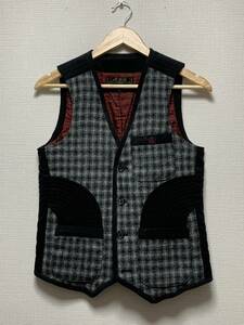 美品☆[r.j.b by THE FLAT HEAD×HARRIS TWEED] 定価54,000 シューティングベスト ウールジレ 36 日本製 WV102 RJB ハリスツイード