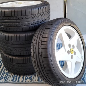 フェラーリ 348 純正 17in 7.5J +49 9J +68.05 PCD108 POTENZA ポテンザ RE050A　4本セット 215/50R17 255/45R17 SPEEDLINE製 ☆F348 348tb