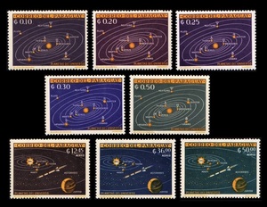 dδ434y2-2P　パラグアイ1962年　太陽系・惑星・宇宙・8枚完