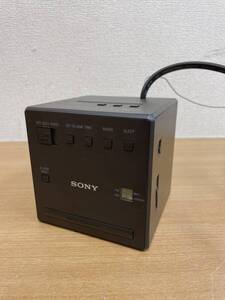 【SONY FM/AMクロックラジオ ICF-C1】オーディオ機器/キューブ型/インテリア/小型/T66-371