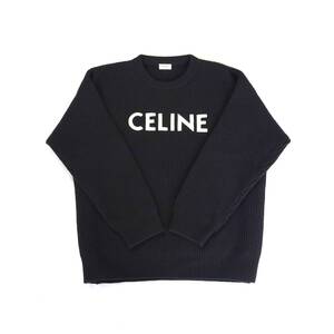 CELINE セリーヌ ロゴワッペン オーバーサイズ　ニット ブラック S