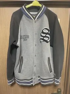 STUSSY スタジャン Lサイズ グレー/ブラック