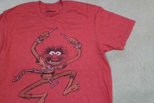 【古着レアTHE MUPPETS キャラクターイラストTシャツ赤L】マペットキャラクター