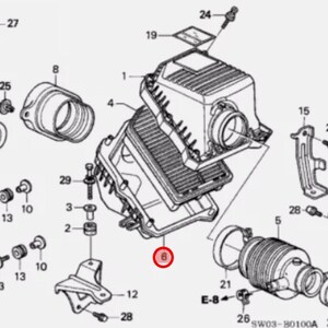 未使用 ホンダ 純正 NSX NA1 NA2 NSX-R NSX-T NSX-S エアクリーナー ケースCOMP HONDA Genuine Air cleaner case