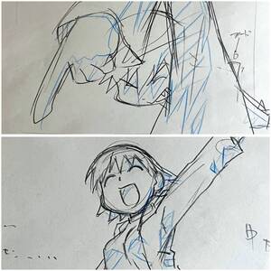 あずまんが大王 直筆 原画 9枚セット ／セル画 Genga Cel ／アニメ Anime 原動画