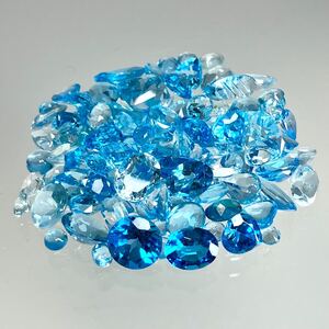 1円〜!!小粒!!≪天然ブルートパーズおまとめ101ct≫n 約20.2g ルース 裸石 宝石 ジュエリー jewelry blue topaz w5 10