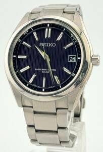 「セイコー　1円～」　「SEIKO」　7B24-0BH0　ブライツ　デイト　腕時計　ソーラー　メンズ　T10557