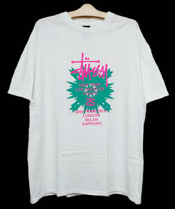 超激レア希少！新品タグ付き！STUSSY ステューシー/2007札幌チャプト限定ワールドツアーTシャツ XL ホワイト/入手困難デッドストック