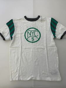 ■ＧＡＰ■新品■150■ギャップ■人気Ｔシャツ■NYC■ＵＳＡ■白■ロゴTシャツ■袖の切り替えがおしゃれです■バスケ■5.2-2