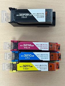 y012214a エコリカ 【互換品】キヤノン BCI-321+320PGBK インクカートリッジ　4本セット