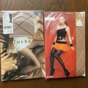 Tuch ダイヤネット パンティストッキング 2足組 柄2種 新品 オシャレGUNZE UNO COLLECTIONE トゥシェ