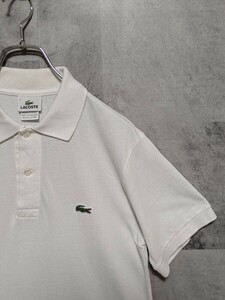 ラコステ　LACOSTE　2　鹿の子　半袖ポロシャツ　 ホワイト　白　OSAGARI