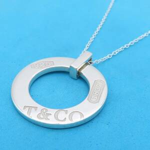 【送料無料】 美品 Tiffany&Co. ティファニー オープン サークル シルバー ネックレス SV925 1837 T&CO HA245