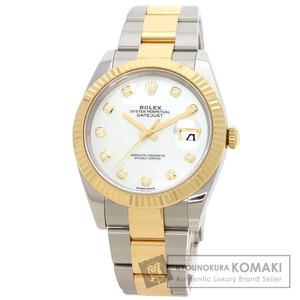 ROLEX ロレックス 126333NG デイトジャスト41 10P ダイヤモンド 腕時計 ステンレススチール SSxK18YG メンズ 中古