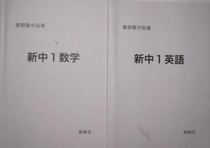 鉄緑会　(2021年度)　春期集中指導　中1　数学A・英語