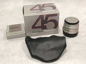 【美品】CONTAX カールツァイス プランナー CarlZeiss Planar T* 2/45 45mm F2 コンタックス 箱付き