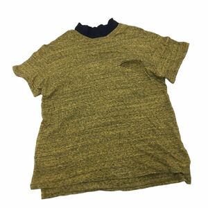 NC224 TOGA VIRILIS トーガ・ビリリース 襟付き 半袖 Tシャツ ティシャツ トップス カットソー メンズ 46 イエロー 黄色 総柄