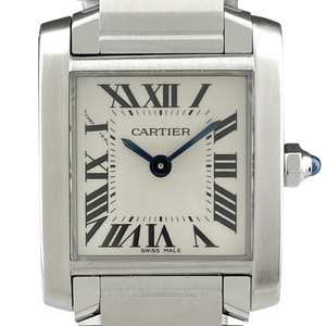 カルティエ CARTIER タンクフランセーズ SM W51008Q3 腕時計 SS クォーツ アイボリー レディース 【中古】