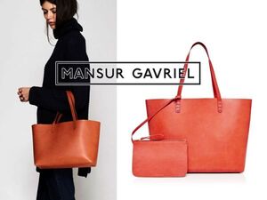 未使用8.1万《MANSUR GAVRIEL》トート バッグ(ポーチ付)アローズ マンサー ガブリエル レザー 革 ビジネス メンズ レディース 通勤