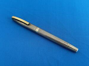 ※6269 SHEAFFER STERLINGSILVER ペン先14K 格子模様 Sｖ925 高級筆記具 