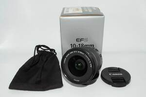 【美品】Canon キヤノン EF-S 10-18mm F4.5-5.6 IS STM 元箱付 #r6-101