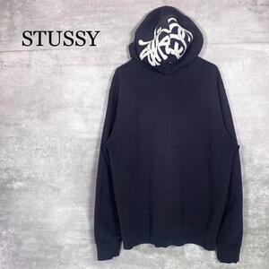 『STUSSY』ステューシー (L) フード刺繍 ジップ フーディー