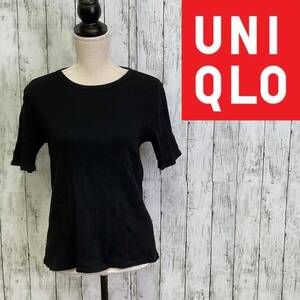 UNIQLO★ユニクロ★ランダムリブクルーネックT 半袖★サイズXL　54-11　