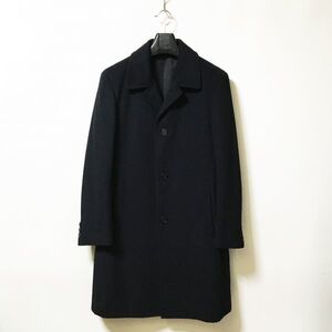 #COMME CA ISM｜コムサ カシミア混メルトンウールオープンカラーシングルコート/ステンカラーコート ダークグレー sizeL