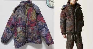 VIVIENNE WESTWOOD ヴィヴィアンウエストウッド Puffa Coat New Tapestry Hunt Fire グラフィティー ウール中綿ブルゾン コート Mサイズ