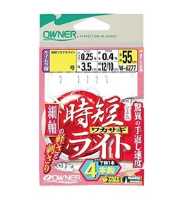 オーナーばり☆時短ワカサギライト４本 5枚セット（0.5号）